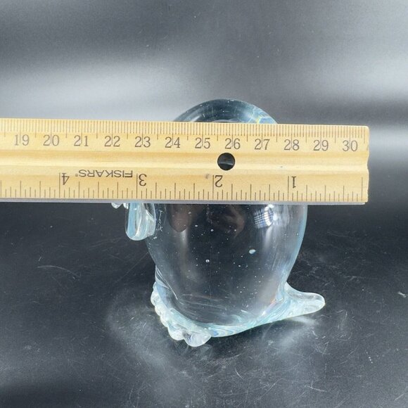 Lucio Zanetti Murano Clear Glass Big Eyed Bird Owl Whimsical Italian Glass VTG - Picture 4 of 15